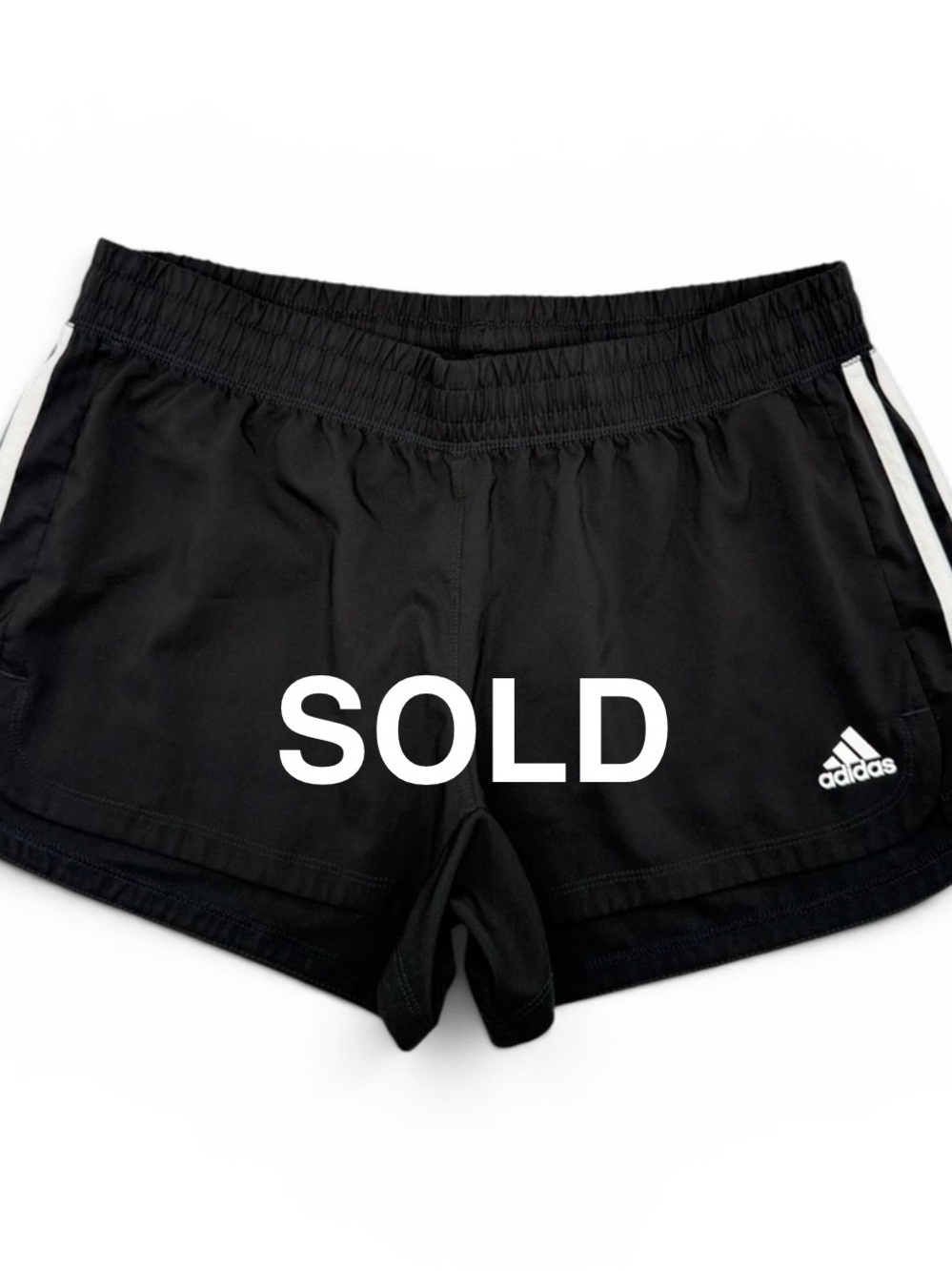 Adidas Women’s Pacer Athletic Training Black White Stripes Shorts Size M